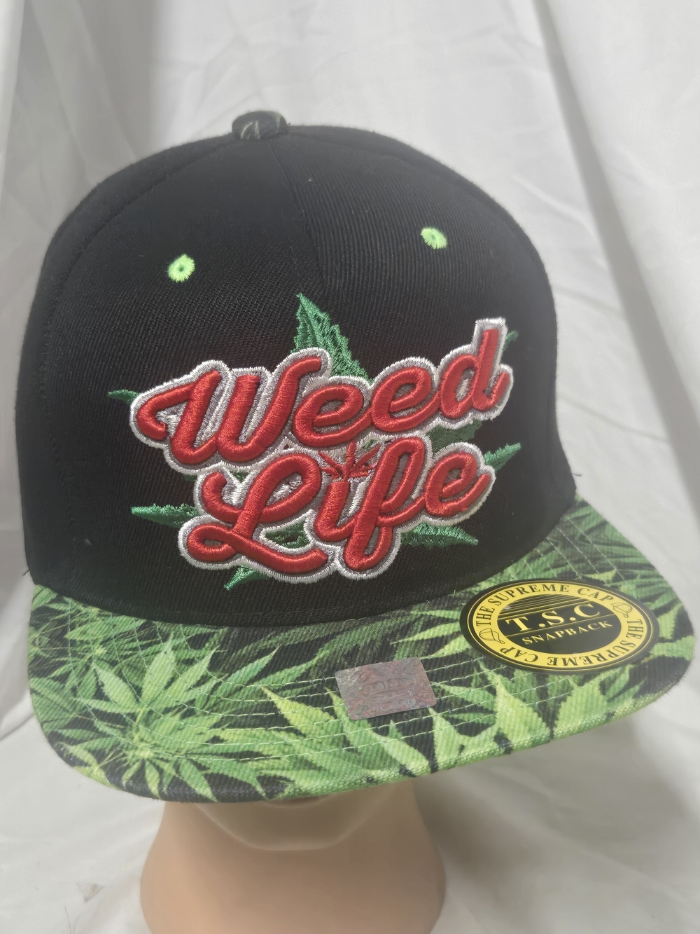 Weed Life Black & Green Snapback Hat